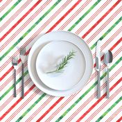 watercolor candy cane stripes - green and red