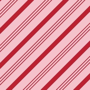 candy cane stripes - holiday red on pink