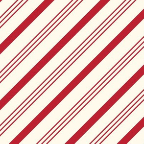 candy cane stripes - red on cream