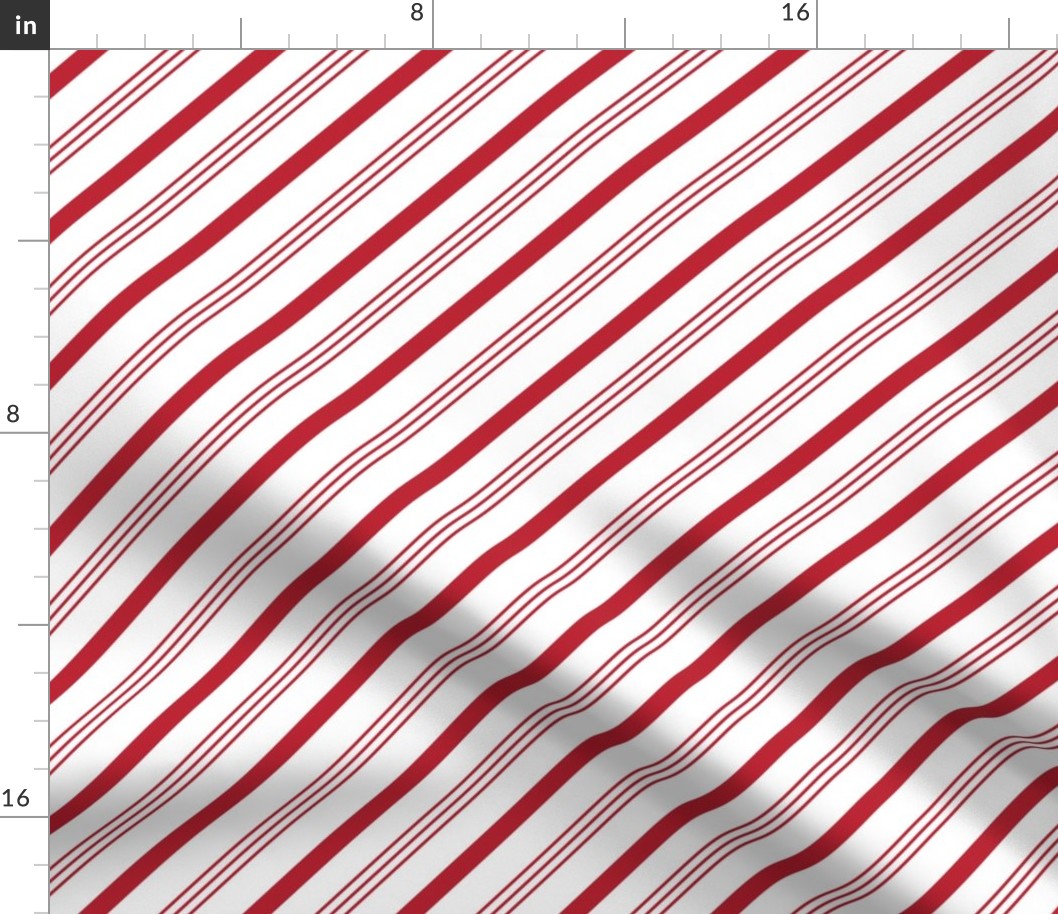 candy cane stripes - red on white