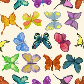 Bright Watercolor Butterflies