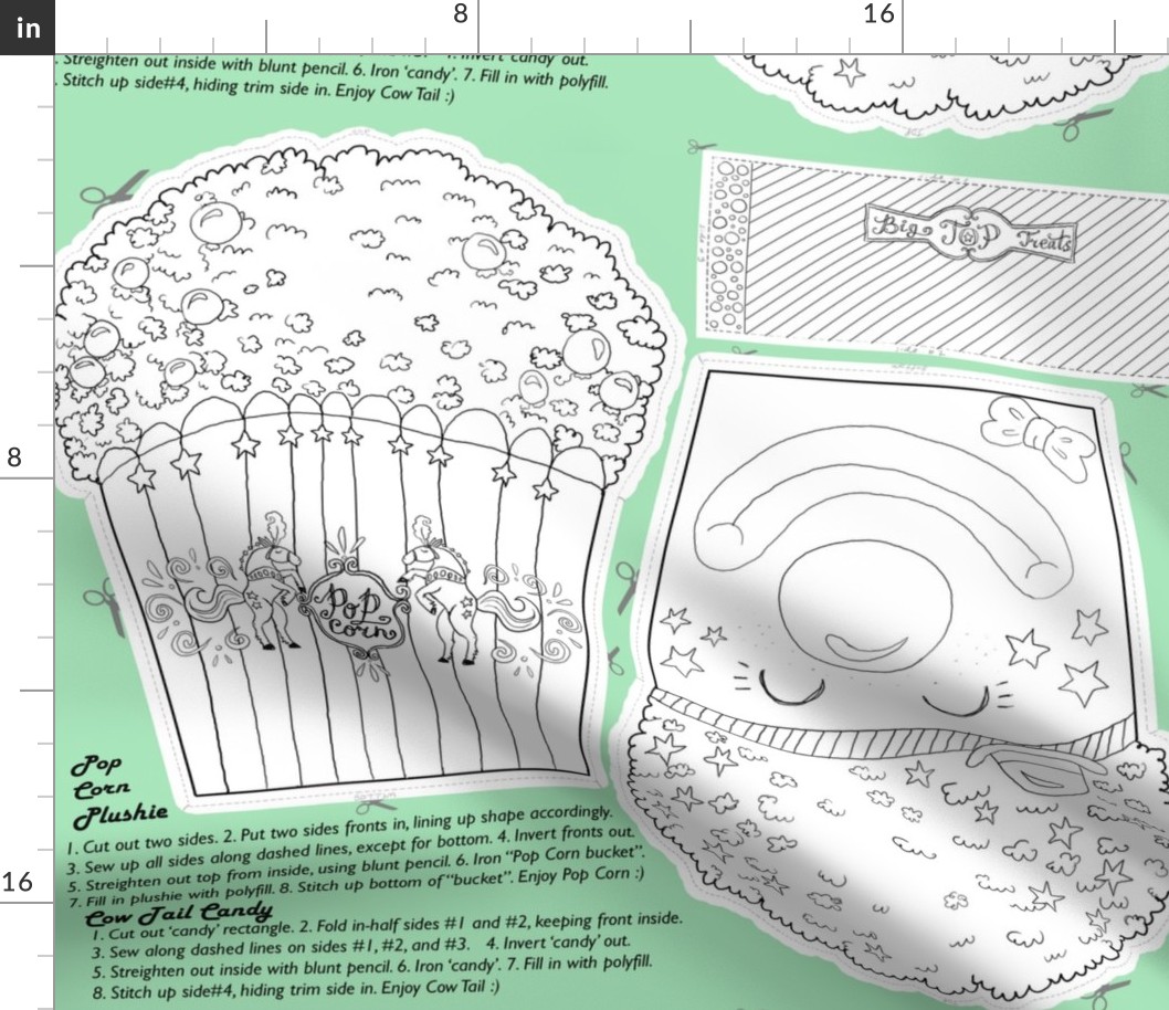 Circus Pop-corn plushie color-in
