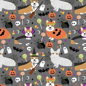 Corgi halloween costumes mummy vampire ghost just dog fabric grey 