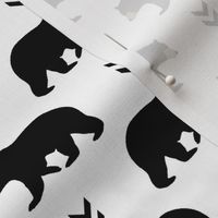 Bears & Arrows - Black Bear - Baby Nursery Woodland Animals Black and White Monochrome Kids Childrens Bedding