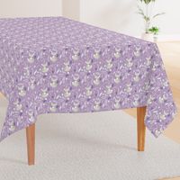 Gray Fox - Sleepy Foxes (lavender crocus) Baby Girl Nursery Woodland Animals Kids Childrens Bedding C2