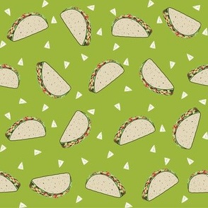 Taco food pattern light green by andrea lauren