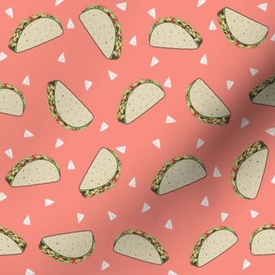 Taco food pattern peach by andrea lauren