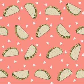 Taco food pattern peach by andrea lauren