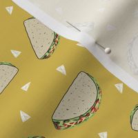 Taco food pattern mustard by andrea lauren