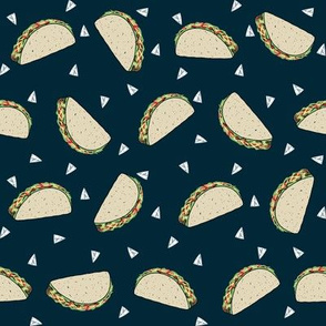 Taco food pattern black by andrea lauren