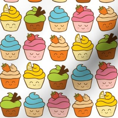 rainbow of happy cupcakes