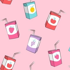 juice boxes on pink