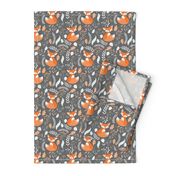 Fox - Sleepy Foxes (grey stone) Baby Nursery Woodland Animals Kids Childrens Bedding ST2