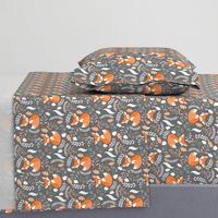 Fox - Sleepy Foxes (grey stone) Baby Nursery Woodland Animals Kids Childrens Bedding ST2