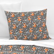 Fox - Sleepy Foxes (grey stone) Baby Nursery Woodland Animals Kids Childrens Bedding ST2