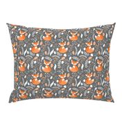 Fox - Sleepy Foxes (grey stone) Baby Nursery Woodland Animals Kids Childrens Bedding ST2