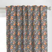 Fox - Sleepy Foxes (grey stone) Baby Nursery Woodland Animals Kids Childrens Bedding ST2