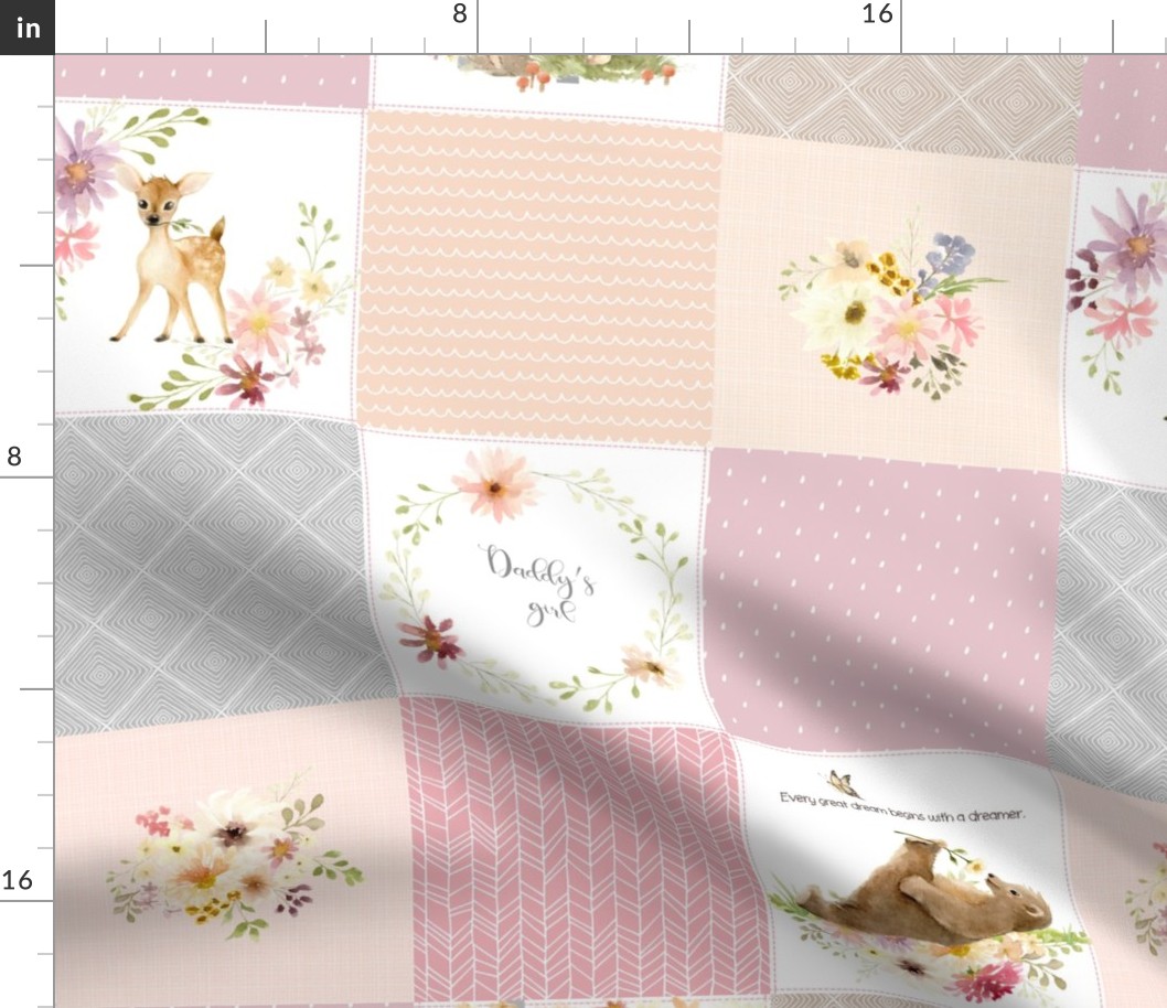 Daddy's Girl Nursery Quilt Panel - Fabric