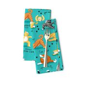 Kitty Cat Yoga Turquoise Large