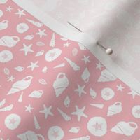 Shells small // pink white trendy kids nursery baby girl coastal beach seashore sea bed