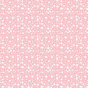 Shells small // pink white trendy kids nursery baby girl coastal beach seashore sea bed