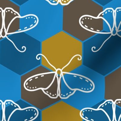 Butterfly Blueprint - 02 - Blue and Brown