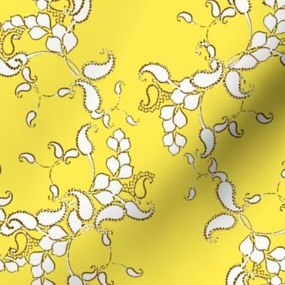 Paisley yellow and white 