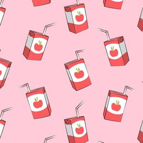 apple juice - juice boxes on pink