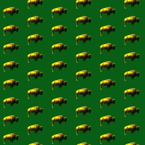 yellow bison on green