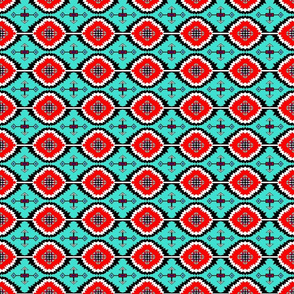 Southwestern Teal and Red