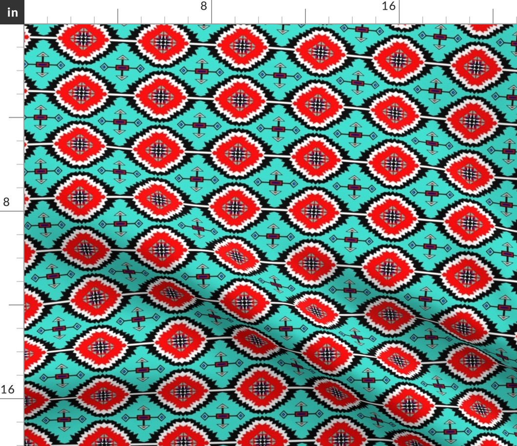 Southwestern Teal and Red