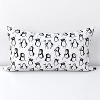 penguin golf grayscale