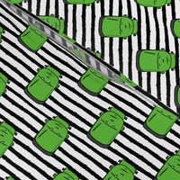 frankenstein on stripes - halloween fabric