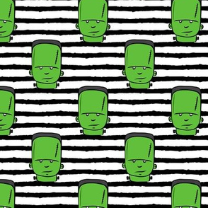 frankenstein on stripes - halloween fabric