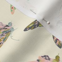 Enchanted Butterflies (cream) RAILROAD