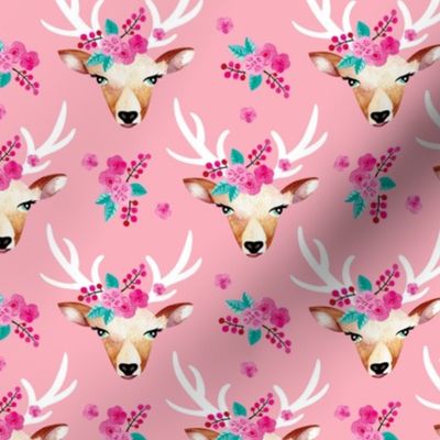 Sweet indian summer bohemian watercolor deer love pink