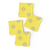 Deco Diamonds yellow and gray