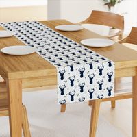 Navy Deer Buck Silhouette & Grey Triangles – Woodland Baby Boy Nursery Bedding