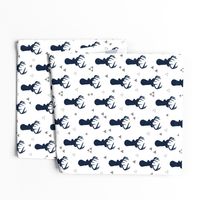 Navy Deer Buck Silhouette & Grey Triangles – Woodland Baby Boy Nursery Bedding