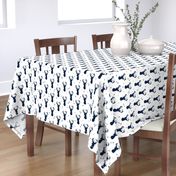 Navy Deer Buck Silhouette & Grey Triangles – Woodland Baby Boy Nursery Bedding