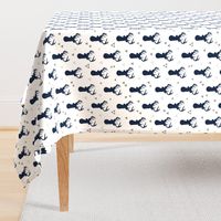 Navy Deer Buck Silhouette & Grey Triangles – Woodland Baby Boy Nursery Bedding