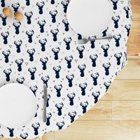 Navy Deer Buck Silhouette & Grey Triangles – Woodland Baby Boy Nursery Bedding