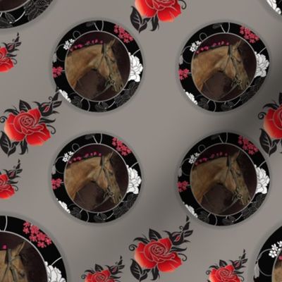Quarter Horse Collector Plate  & Roses 