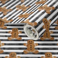 gingerbread man on black stripes