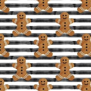 gingerbread man on black stripes
