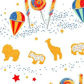 Circus Treat Parade in Red White & Blue