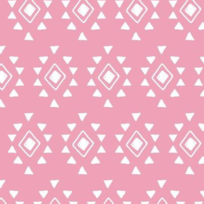 Geometric Aztec Tribal Pattern (rose pink) Kids Children Baby Girl Nursery Bedding