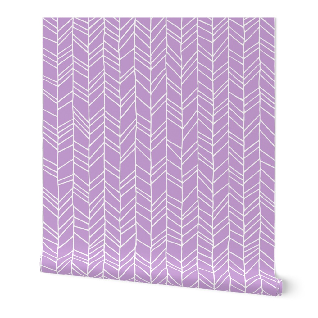 Lilac Crazy Chevron Herringbone Hand Drawn Geometric Pattern GingerLous