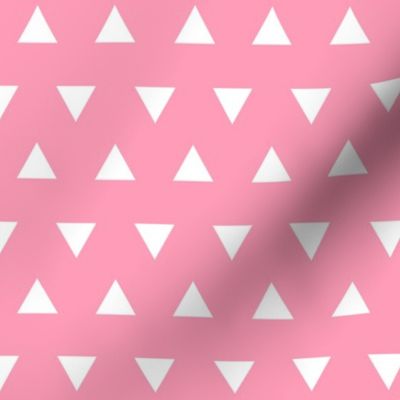 Triangles – Pink  + White Triangle Geometric Baby Girl Kids