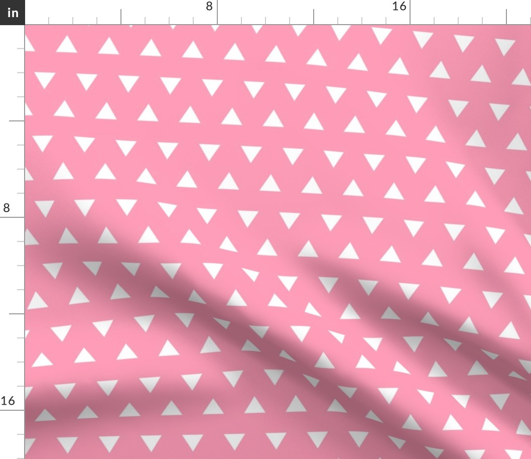 Triangles – Pink  + White Triangle Geometric Baby Girl Kids